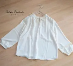 新品　ロペピクニック　前後着 シアー ブラウス　ホワイト　大きめ 40　ゆったり