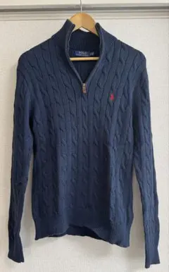 Polo Ralph Lauren ハーフジップ ケーブルニット ネイビー XSのサムネイル