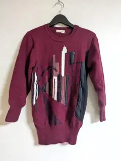 80年代〜90年代 ヴィンテージ 国産古着 抽象柄 ウール デザインニット