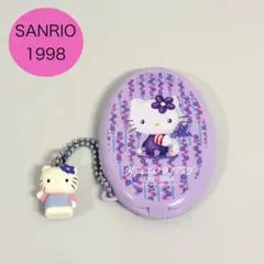 平成レトロ ラベンダーハローキティ鏡付きエチケットブラシご当地キティキーホルダー