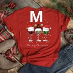当日発送Tシャツ クリスマス 男女兼用赤M ダンス雰囲気