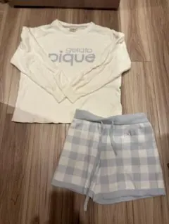 gelato pique ルームウェアセット　ギンガムチェック