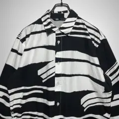 ZARA　ザラ　長袖　柄シャツ　サイズM　幾何学模様　総柄　おしゃれ　希少　古着