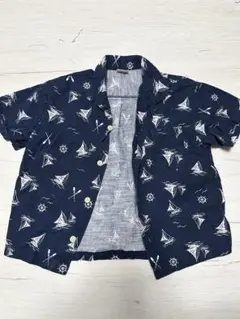 petit main 半袖シャツ 110cm ネイビー