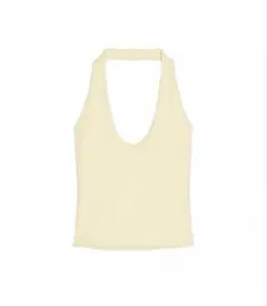 ZARA ホルターネック タンクトップ イエロー S