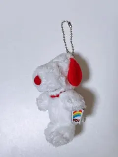 スヌーピーレインボーカラーマスコット レッドぬいぐるみキーホルダー