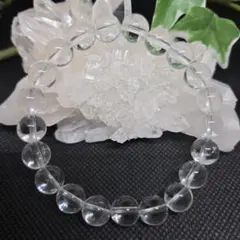 天然石 水晶約9.5mmブレスレット 内径16cm