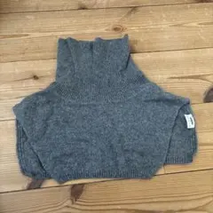 カシミヤ100% グレー タートルネック ネックウォーマー