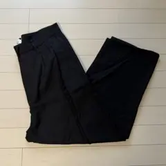 メンズ【Lui's】ワイドスラックス 黒 Sサイズ ウール混 ストレッチのサムネイル