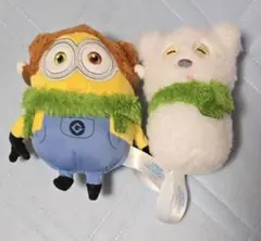 ミニオンマスコット“ボブ&ゆきだるまティム”　緑マフラーセット