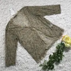 【美品】C.ROSJESE　花柄カーディガン　『L』　レース　大人　薄手　透け感