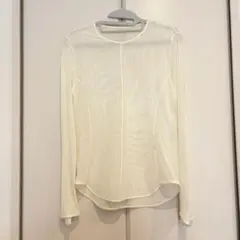 ユニクロ UNIQLO マメクロゴウチ　シアー クルーネックT オフホワイト S