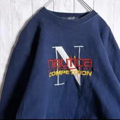 【入手困難】90s 古着 ノーティカ NAUTICA 刺繍 ネイビー スウェット