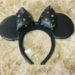 ディズニー ミニー スタッズ付き ブラック カチューシャ クール系