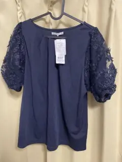 ITS'DEMO 半袖ブラウス　ネイビー