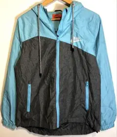00s vintage ナイロンジャケット　スカイブルー×グレー　Y2K L