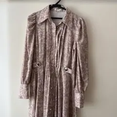リエンダ　花柄 ロングシャツワンピース 長袖