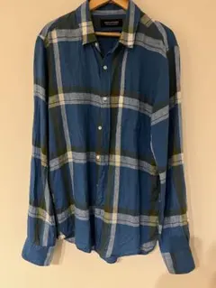 NANO UNIVERSE 長袖シャツ 青白チェック