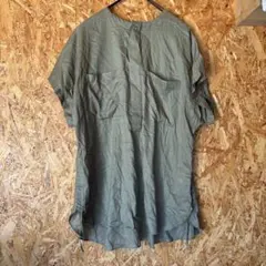 Edition オリーブ色 半袖シャツ ポケット付き　ロングシャツ　日本製