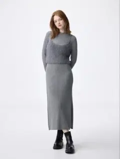 GU 2ピースビスチェセットワンピース ビスチェのみ Mサイズ　グレー