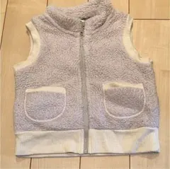 ユニクロ フリースベスト ベージュ  90