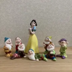 白雪姫と7人の小人たち 陶器 フィギュア ビンテージ［美品］
