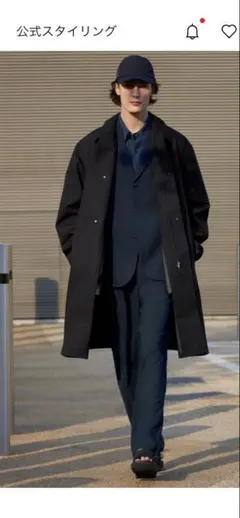 新品試着のみ2025 UNIQLO C ブロックテックステンカラーコート M 黒