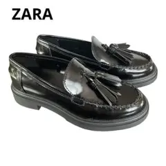 ほぼ新品★試着のみ★ ZARA タッセル付きローファー 39 (24.5)黒
