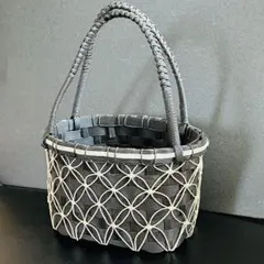 編み込み模様のかごバッグ　クラフトバック　ハンドメイド カゴバッグ