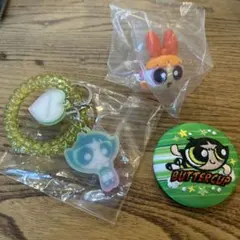 パワーパフガールズ　バターカップ 缶バッジ　キーリング　ブロッサムリングセット