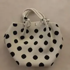 ドット柄 ニットバッグ ハンドバッグ