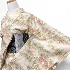 小紋　単衣　身丈167　裄70　元禄吉祥文様　花模様　人物文様　着物　053b 小紋 単衣 身丈 裄 元禄吉祥文様 花模様 人物文様 着物 053b - メルカリ