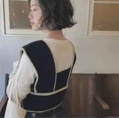 TAN タン　トリミングニットビスチェ　人気　ニットキャミ　2wayのサムネイル