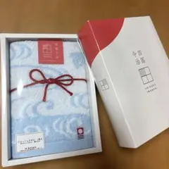 今治 波模様 フェイスタオル 約34x35cm（タオルのみお届け）