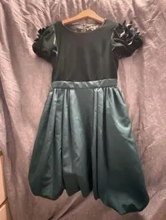 TOCCA キッズ ワンピース 深緑 ベロア リボンのサムネイル