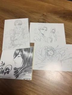 進撃の巨人 浅野恭司描き下ろし コースター エレン ミカサ アルミン