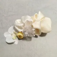 リボン 　胡蝶蘭　しぼり　ヘッドドレス　七五三 髪飾り 成人式　チュール　884