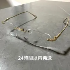 【新品】gentle monster風リムレスメガネ ゴールド 度なし y2k