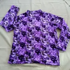 花柄長袖Tシャツ 紫