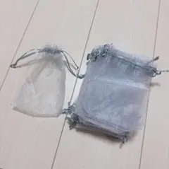 グレー オーガンジー やや大きめ ギフト袋 約10cm x 15cm 20枚