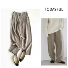 ウールパンツ ワイドパンツ