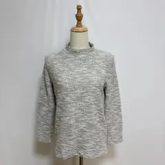 関西ファッション　PREZZO ハイネックツイードプルオーバー（M〜L）シルバー
