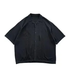 【美品】Vintage 00s~ 透かし編みコットンニット オープンカラーシャツ