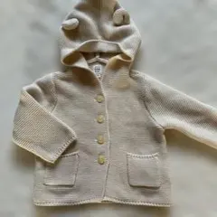 ベビーギャップ　くま耳カーディガン　アイボリー　12-18month 80センチ