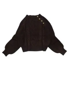 美品 ニットセーター ブラウン 短丈 y2k 平成ギャル Fサイズ