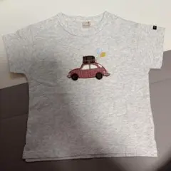 petit main アップリケ車・ポニー半袖Tシャツ グレー 100