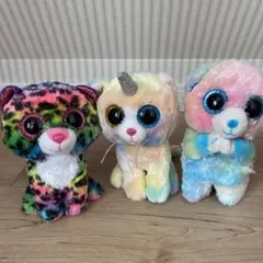カラフルぬいぐるみ3体セット　Tyぬいぐるみ