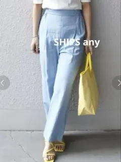 SHIPS any◆リネン ミックス イージー パンツ　38 M ライトブルー