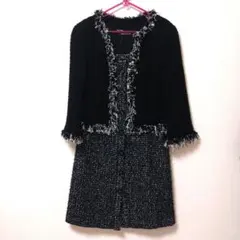 最終セール　shinichiツイードスーツ ブラック/ホワイト自宅保管