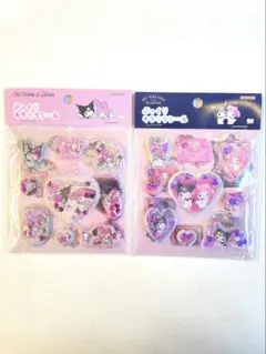 マイメロディ クロミ ぷっくりキラキラシール 2種セット